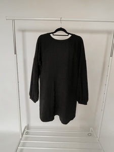 Black Ribbed Knit Dress