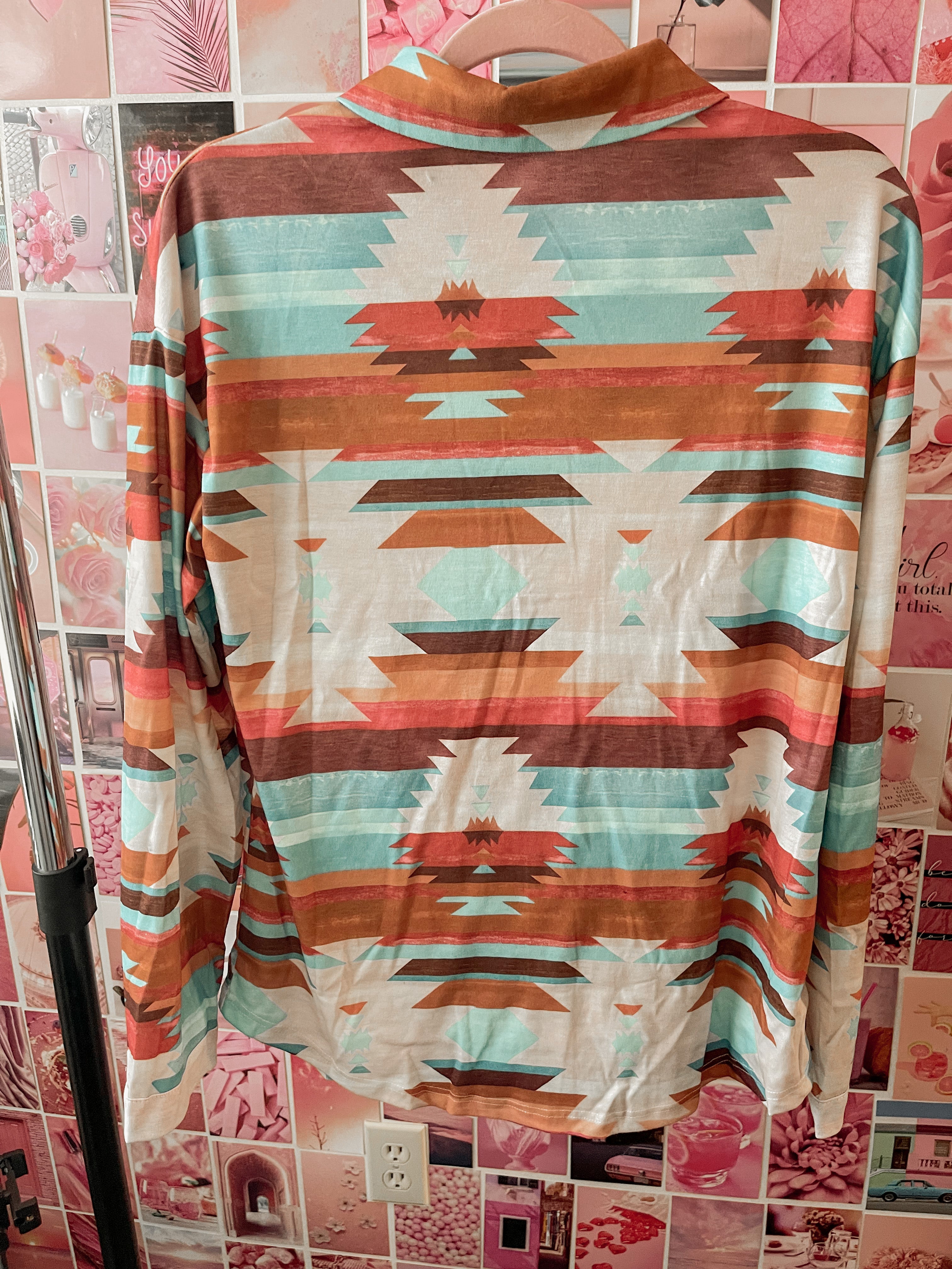 Aztec Buttoned Long Sleeve